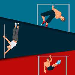 Man Performing Chin-Up on Bar vector image