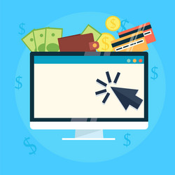 pay per click banner computer with money vector image