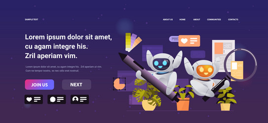 robots digital designers programmer and analyst vector image