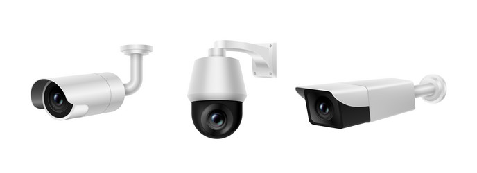 White Security Camera Royalty Free Vector Image