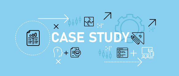 case study concept research learn lesson knowledge vector image