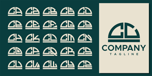 CC C Letter Logo Set - Modern Curve vector