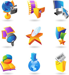 Icons for media vector