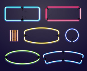 Glowing neon frames set Royalty Free Vector Image