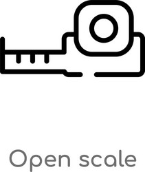 Outline open scale icon isolated black simple vector