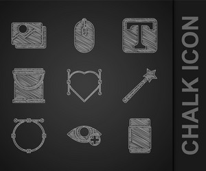Set heart with bezier curve red eye effect vector