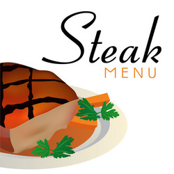 Steak menu background image vector