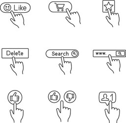 App buttons linear icons set vector