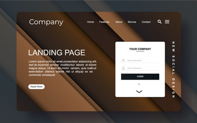 geometric landing page with abstract background vector image