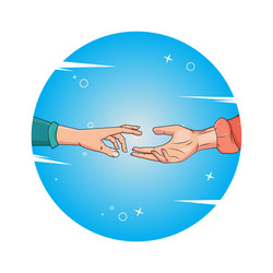 Giving a helping hands of man and woman vector