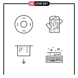 set 4 line style icons for web and mobile vector image
