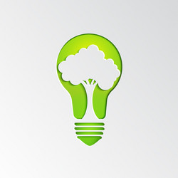 Tree in light bulb background vector