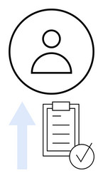 user profile update and task completion vector image