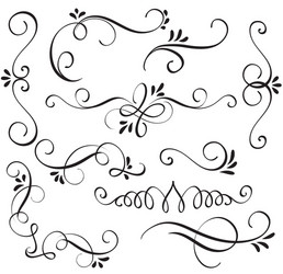 Vintage Flourish Art Set Vector Image