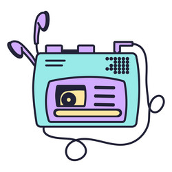 Cassette player flat Royalty Free Vector Image