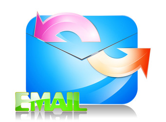 glossy e mail icon on a white background vector image