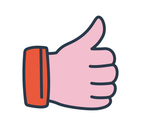 Hand with thumb up Royalty Free Vector Image - VectorStock