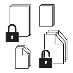 locked file icon secure document folder vector image