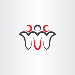 People group crowd social logo icon design Vector Image