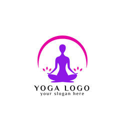 Purple Yoga Meditation Logo Vector Image