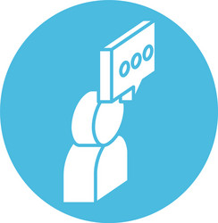 User with speech bubble message block style vector
