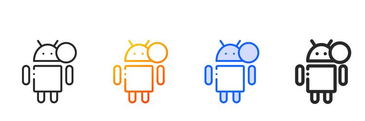 android iconthin linear gradient blue stroke vector image