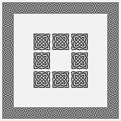 Arabic geometric pattern set for creating frames vector