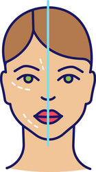 Before and after neurotoxin injection color icon vector