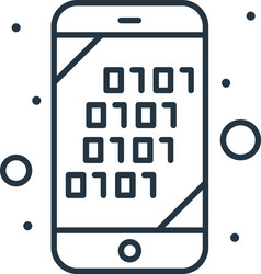 binary code icon editable stroke vector
