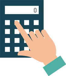 hand user with calculator device isolated icon vector image