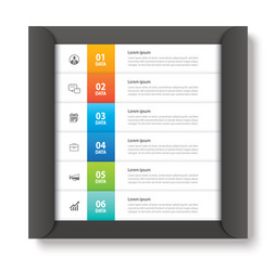 infographics tab in paper index with 6 data vector image