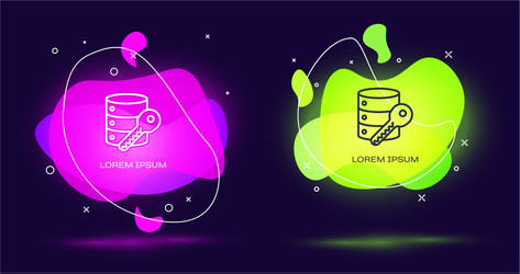 Line server security with key icon isolated vector