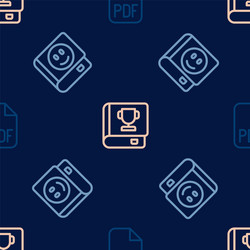 set line pdf file document book and on seamless vector image