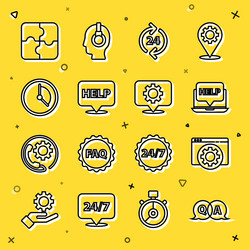 set line question and answer browser setting vector image