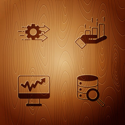 set server time management monitor with graph vector image