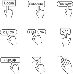 app buttons linear icons set vector image