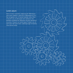 blueprint background with gears or cogwheels vector