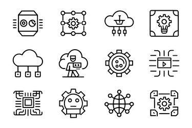 machine learning digital ai technology algorithm vector image