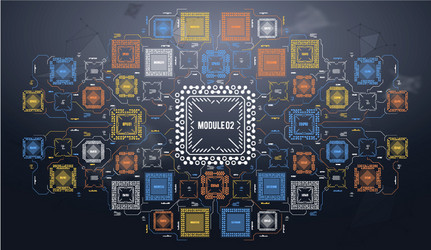 modern background with futuristic user interface vector image