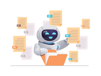 Robot sorting documents robotic character vector