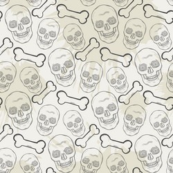 Seamless skull pattern with bone and blots vector