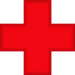 white cross in a red circle which is used to refer vector image