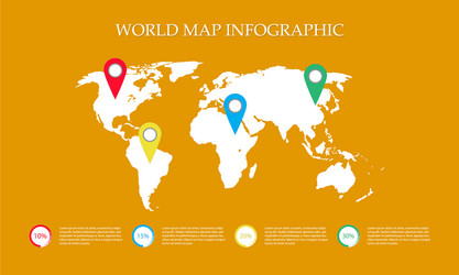 World map infographic concept flat earth vector