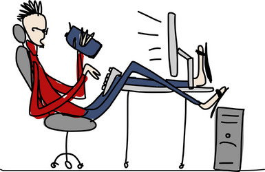 programmer at work sketch for your design vector image
