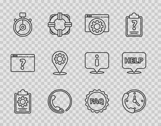 set line checklist with 24 hours service vector image