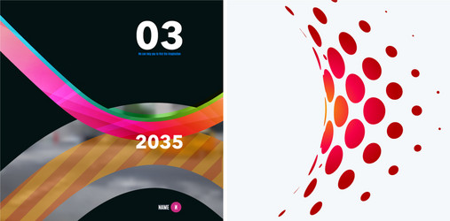 set of abstract rounded design elements vector image