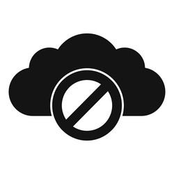 stop sign blocking cloud computing preventing data vector image