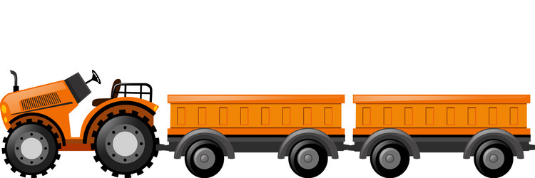 Train and two wagon carts Royalty Free Vector Image