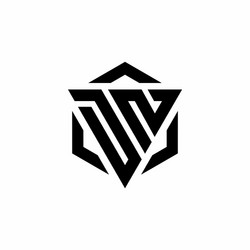 Dn logo monogram with triangle and hexagon modern vector