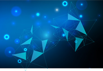 geometric abstract background with connected line vector image